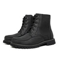 Black Ethan Leather Moc Toe Boots