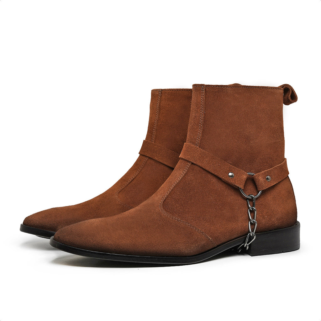 Rust Eskel Suede Harness Boots