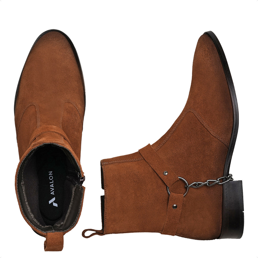 Rust Eskel Suede Harness Boots