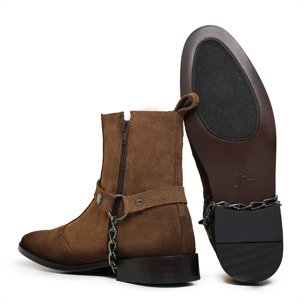 Tobacco Eskel Suede Harness Boots
