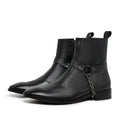Black Eskel Leather Harness Boots