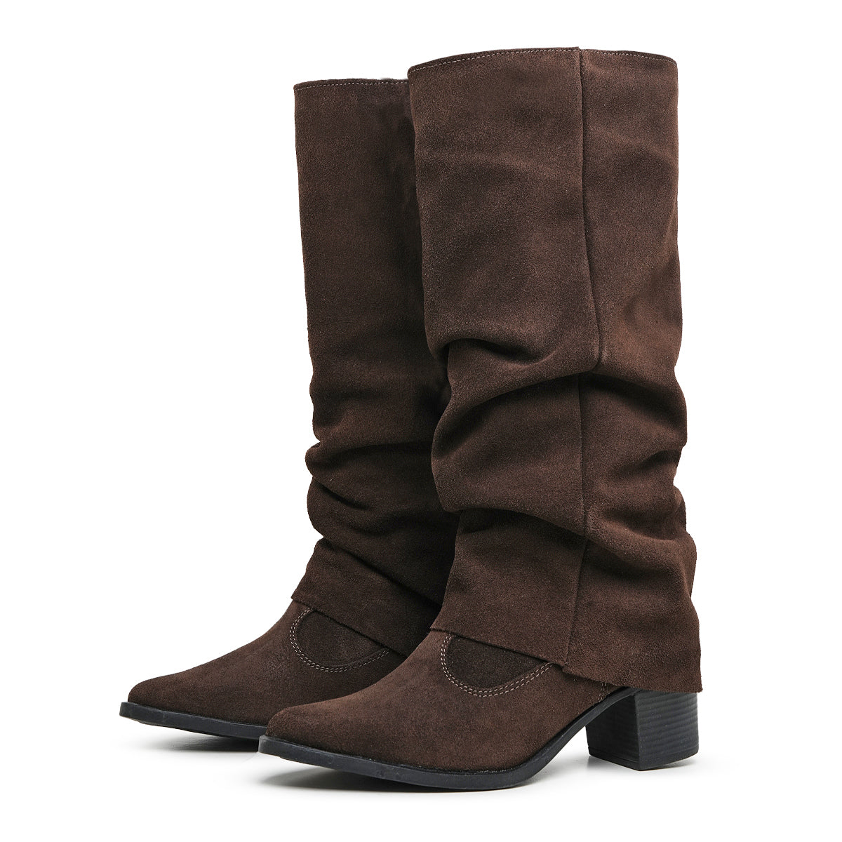 Espresso Siena Suede Slouch Boots