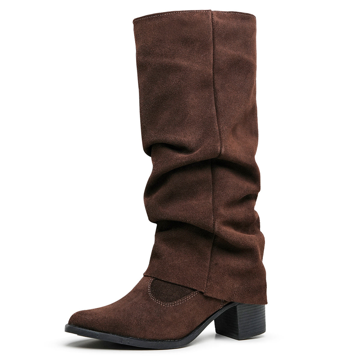 Espresso Siena Suede Slouch Boots
