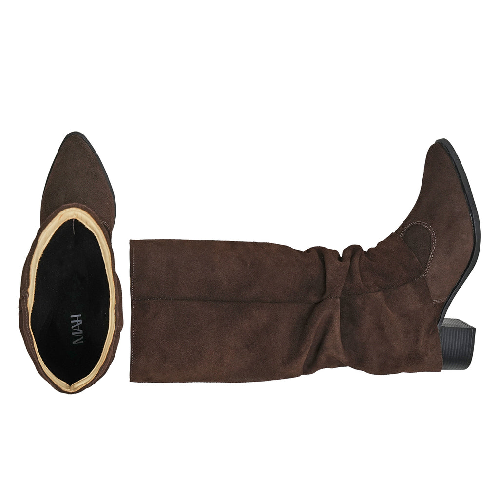 Espresso Siena Suede Slouch Boots