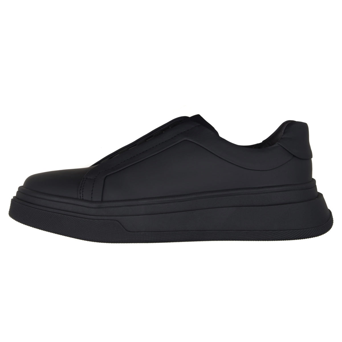 All Black Element Leather Slip-On Sneakers
