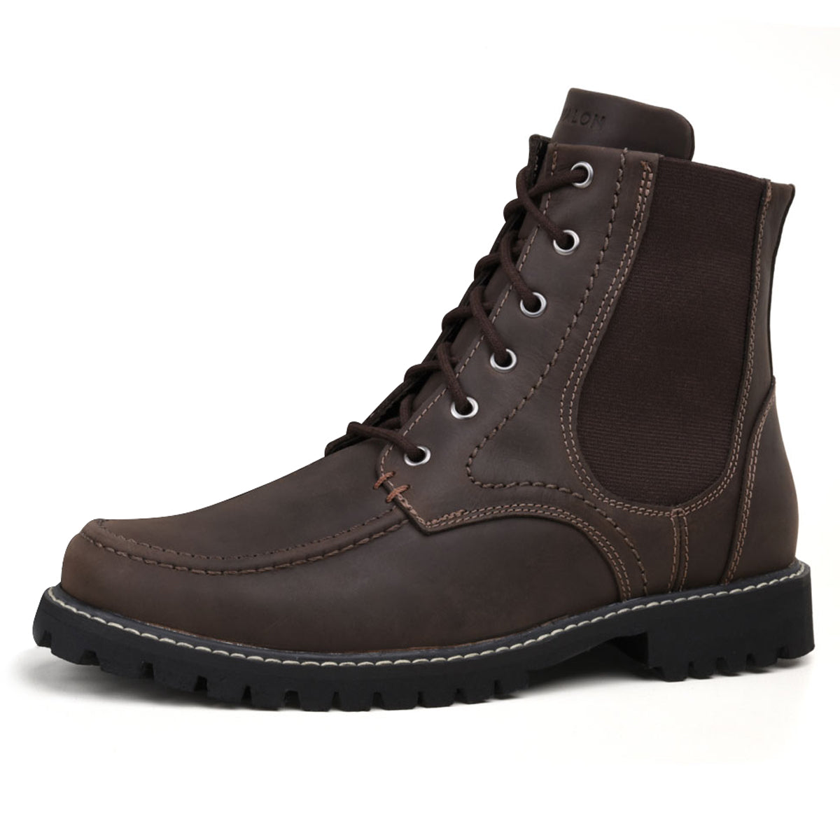 Espresso Ethan Leather Moc Toe Boots