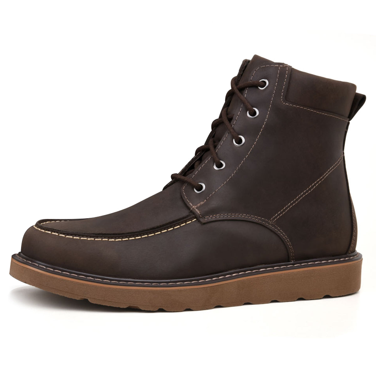 Espresso Ibadan Leather Moc Toe Boots
