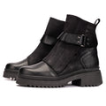 Black Ruby Leather and Suede Strap Boots