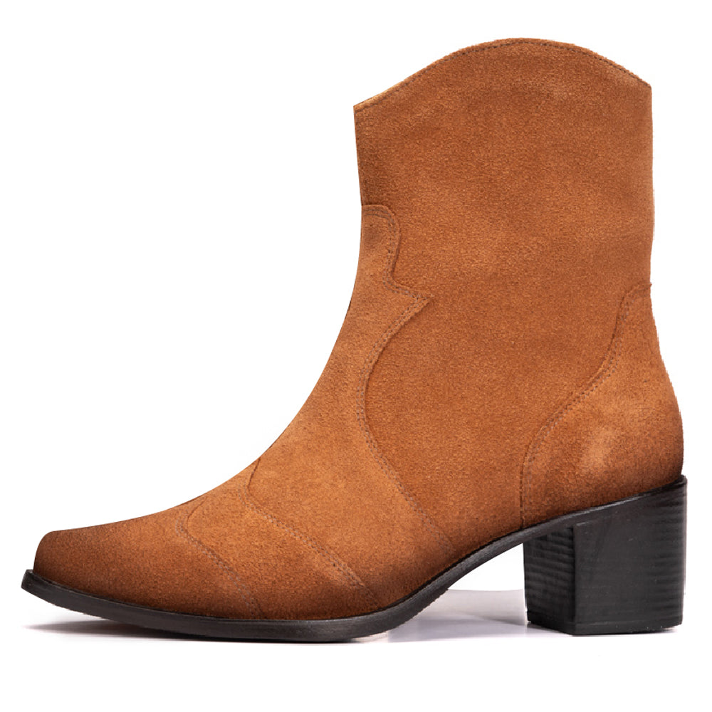 Tan Abby Suede Western Boots