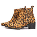 Leopard Mol Calf Hair Western Chelsea Boots
