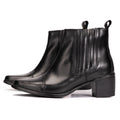 Black Mol Leather Western Chelsea Boots