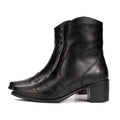 Black Abby Leather Pointed Toe Boots