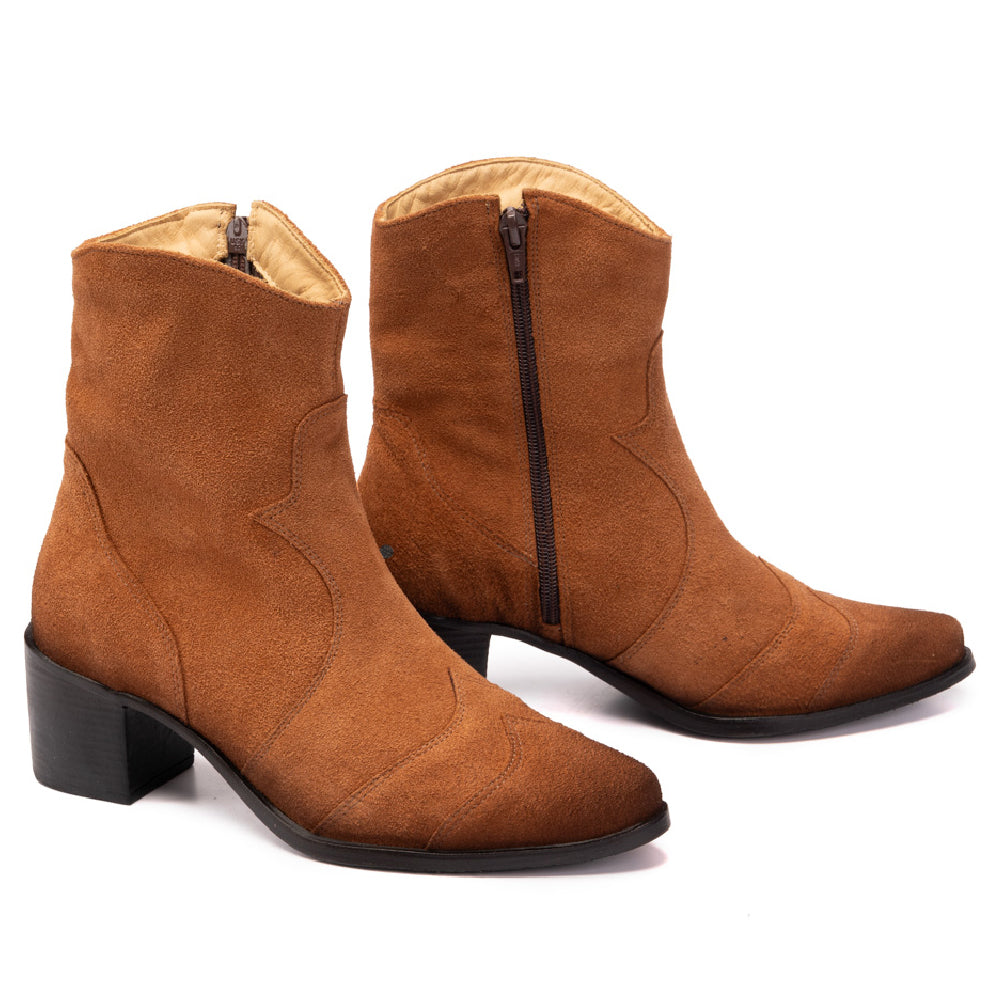Tan Abby Suede Western Boots
