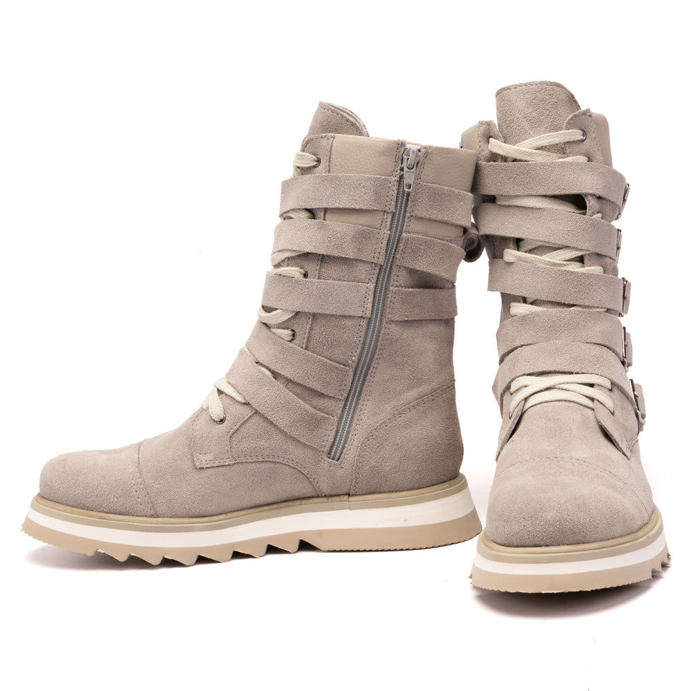 Stone Benny Suede Buckle Boots