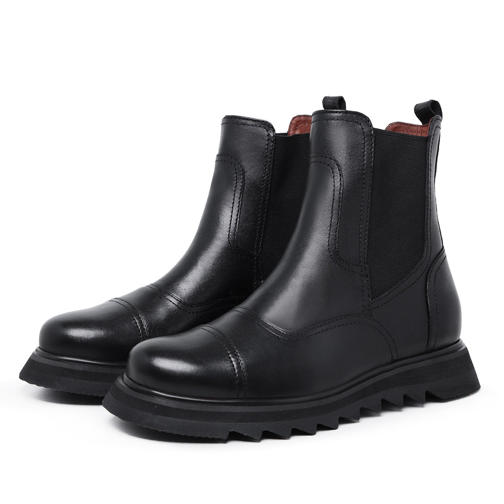 Black Ward Leather Chelsea Boots