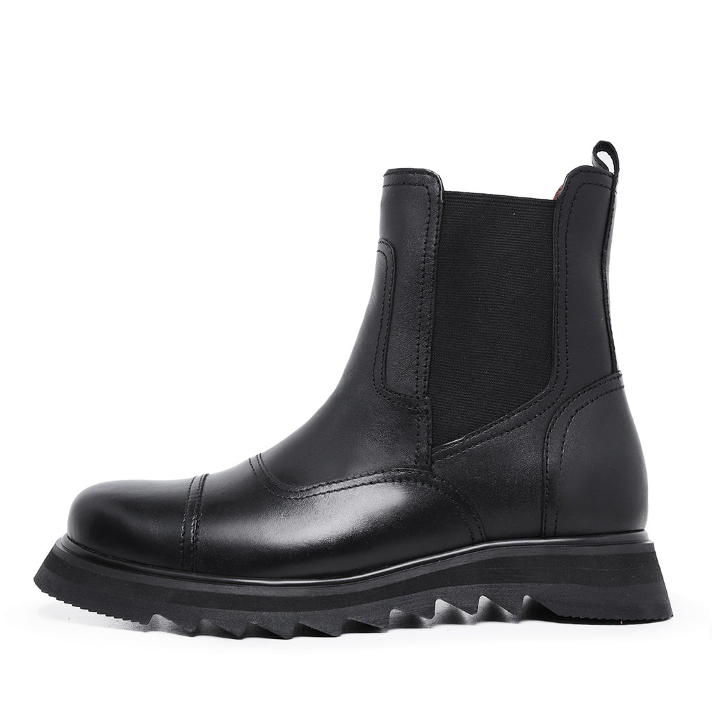 Black Ward Leather Chelsea Boots