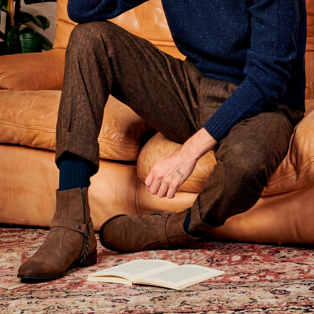 Tobacco Eskel Suede Harness Boots