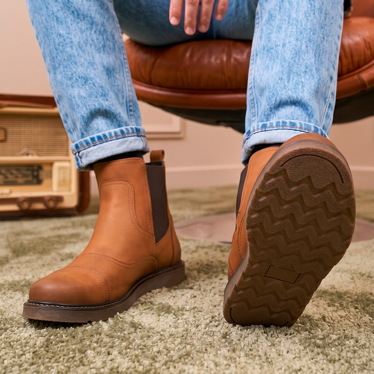 Whiskey Mason Leather Chelsea Boots