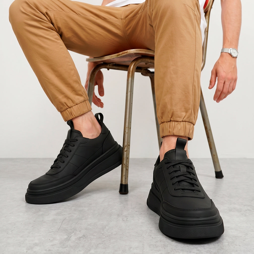 All Black Colter Leather Sneakers