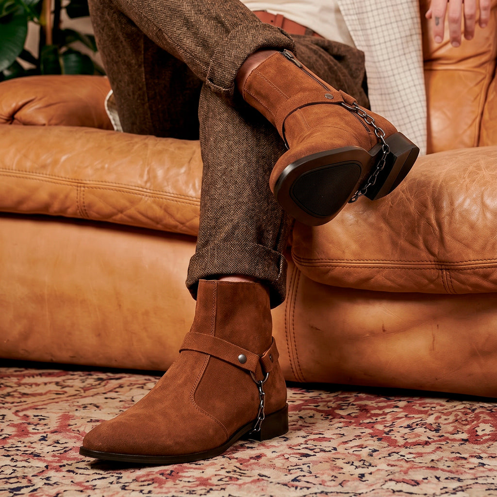 Rust Eskel Suede Harness Boots