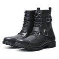 Black Zelda Leather Combat Boots