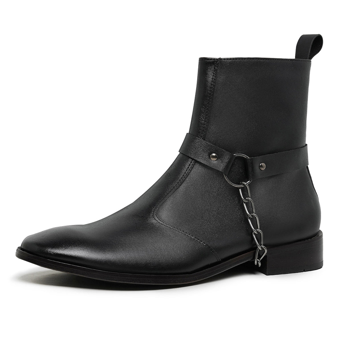 Black Eskel Leather Harness Boots